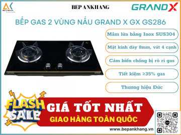 Bếp gas 2 vùng nấu Grand X GX GS286